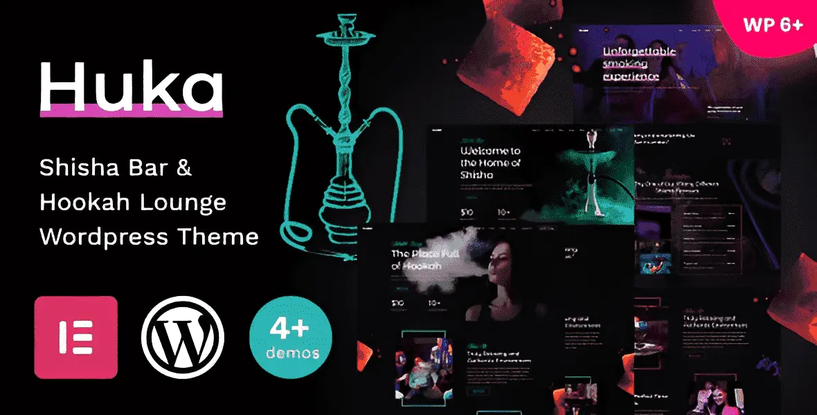 Huka shisha bar and hookah lounge WordPress theme for building a stylish, mobile-friendly website