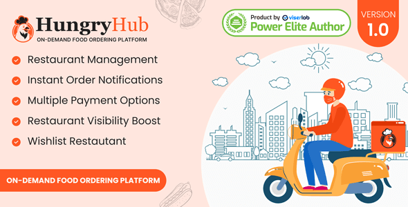 HungryHub food delivery script platform dashboard