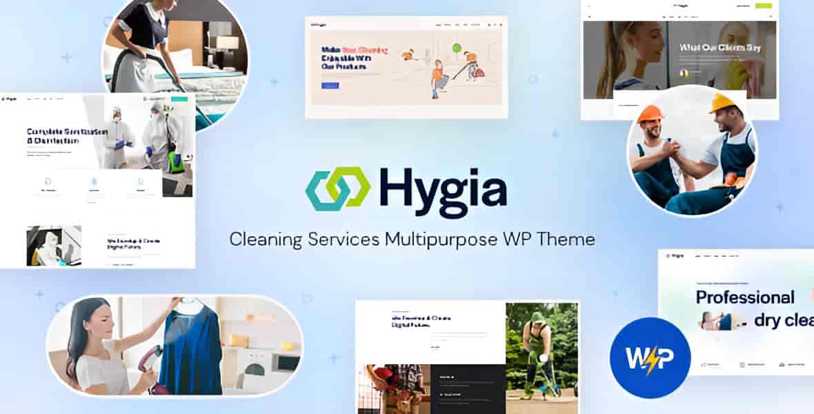 Hygia cleaning services WordPress theme homepage preview