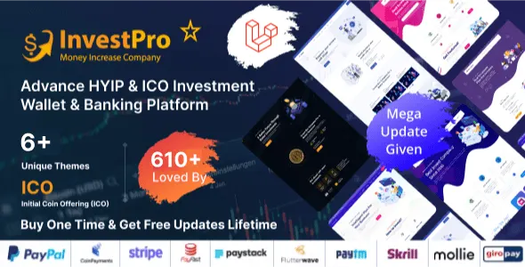 Hyip InvestPro HYIP investment platform PHP script interface preview