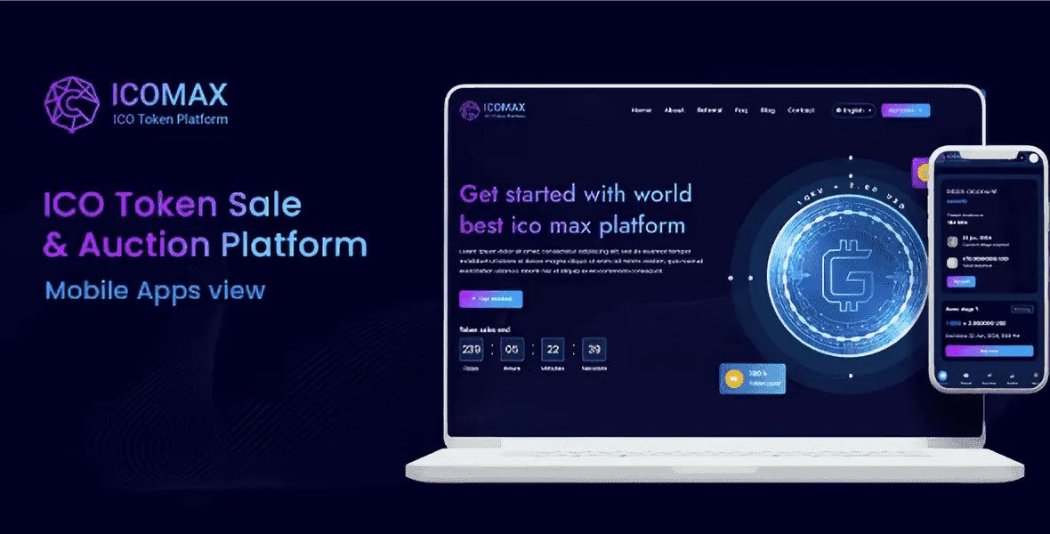 ICOMAX token sale and auction platform PHP script interface