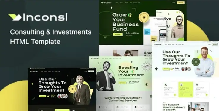 Iconsl investment consulting HTML template homepage preview