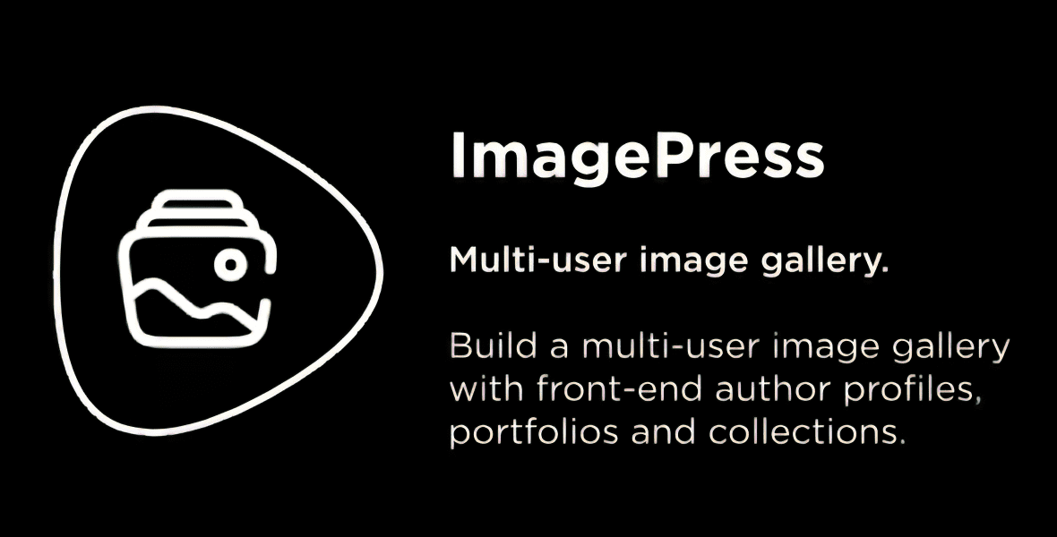 ImagePress WordPress image gallery plugin interface showing front-end submission and portfolio features