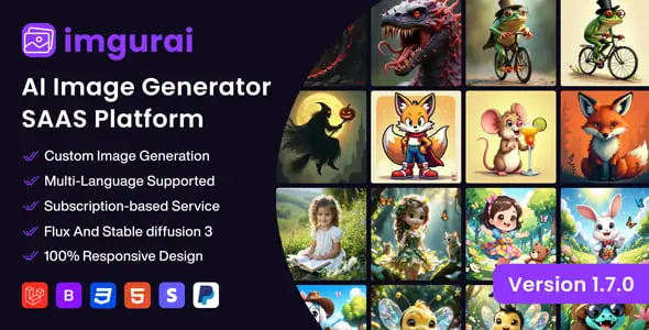 Imgurai AI image generator PHP script interface for SaaS text-to-image platforms