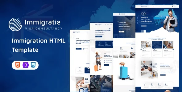 Immigratie immigration and visa consulting HTML5 website template with modern professional design