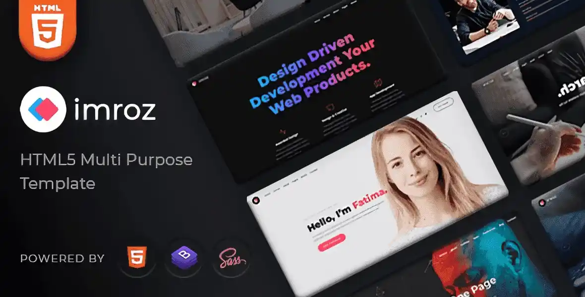 Imroz agency and portfolio HTML5 template with multiple layout options