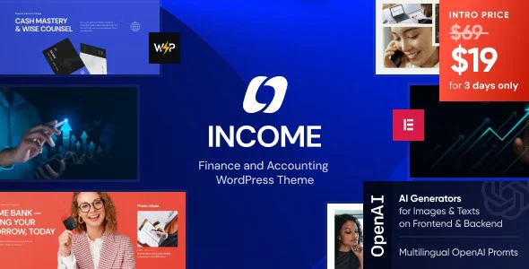 Income finance and consulting WordPress theme preview