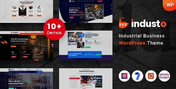 Industo industrial WordPress theme for factory and manufacturing websites