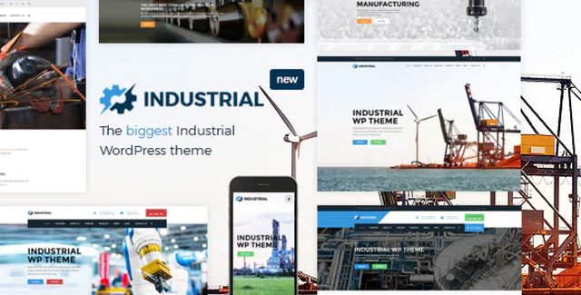 Industrial WordPress theme showcasing a professional factory and manufacturing business website layout