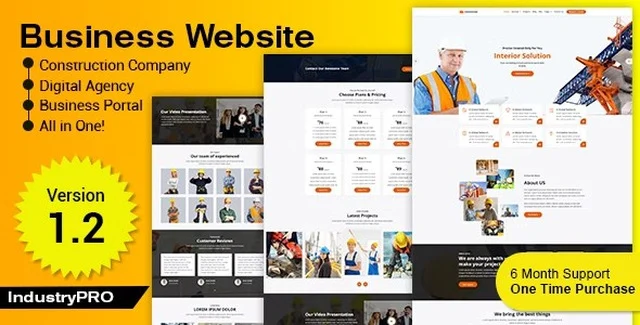 Industry PRO - Construction website script with CMS and payment integration