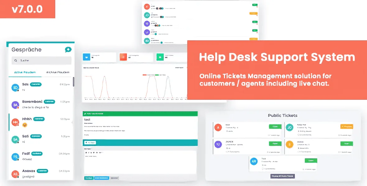 InflySupport Laravel help desk script dashboard showing ticket management interface