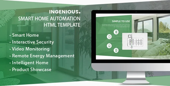Ingenious smart home HTML template with responsive design and retina graphics