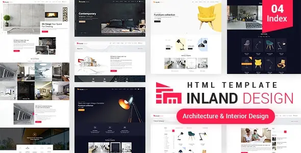 Inland Design responsive architecture HTML template for design studios