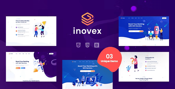 Inovex SEO marketing agency HTML template homepage preview