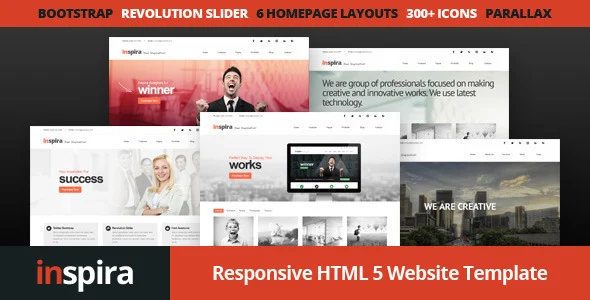 Inspira responsive multipurpose HTML5 website template with modern Bootstrap layout