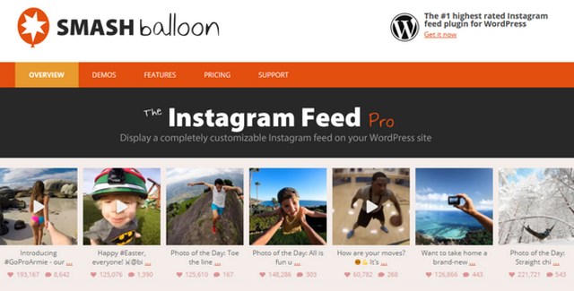 Instagram Feed Pro WordPress plugin displaying a customizable social media feed on a website