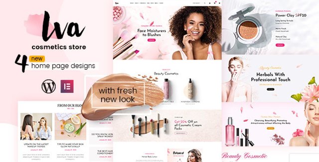 Iva beauty store and cosmetics shop WordPress theme preview