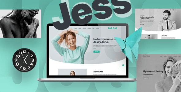 Jess Bootstrap 4 personal portfolio template preview