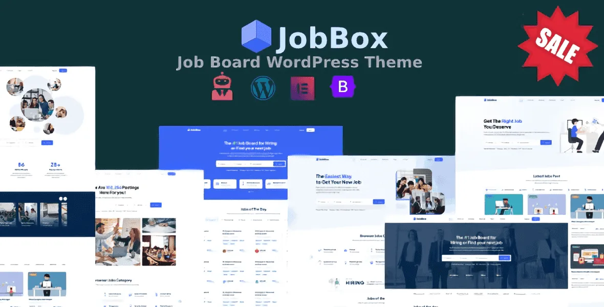 JobBox WordPress job board theme with Elementor page builder