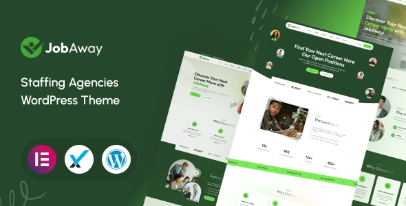 Jobaway staffing agency WordPress theme homepage layout preview