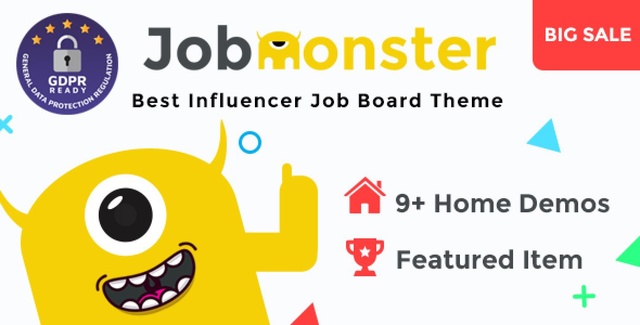 Jobmonster professional job board WordPress theme dashboard
