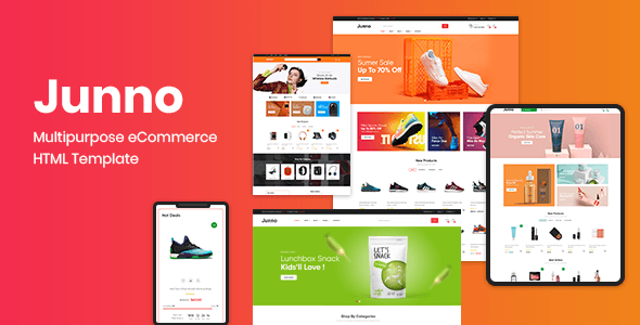 Junno multipurpose eCommerce HTML template homepage preview