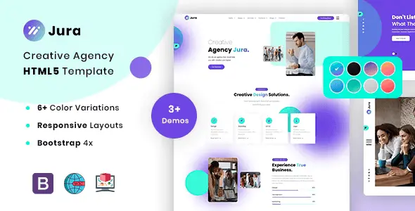 Jura creative solutions and business HTML5 template preview