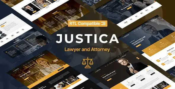 Justica lawyer and attorney HTML5 website template with responsive layout