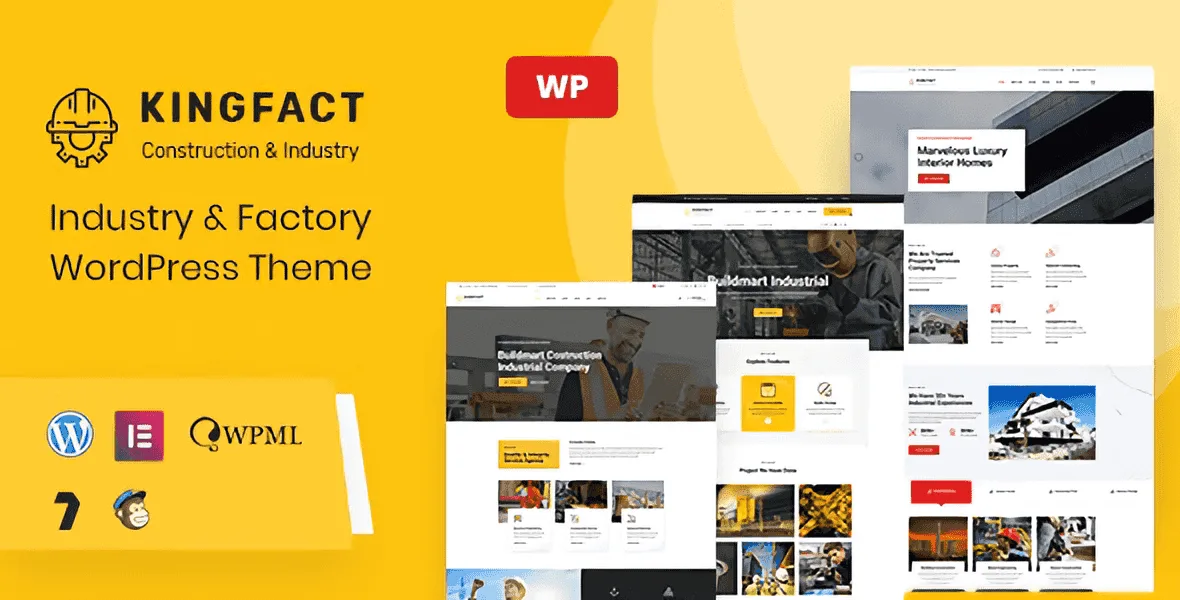 Kingfact industry and factory WordPress theme homepage preview