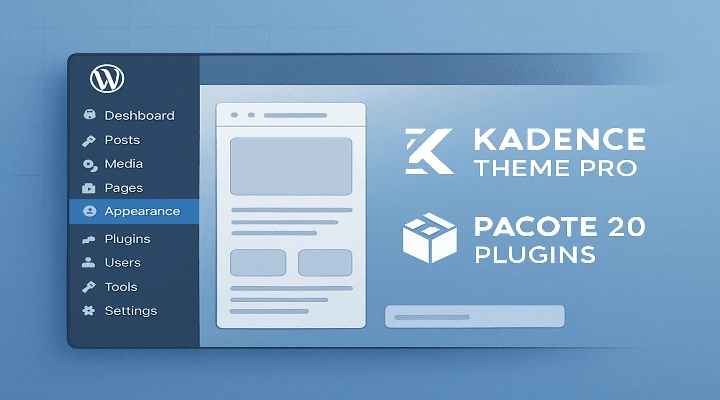 Kadence Theme Pro WordPress theme and plugin bundle interface