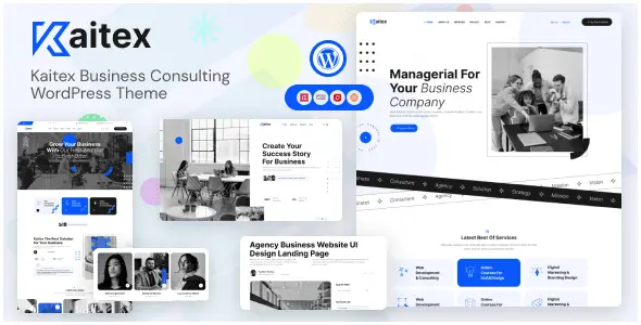 Kaitex business consulting WordPress theme with Elementor integration