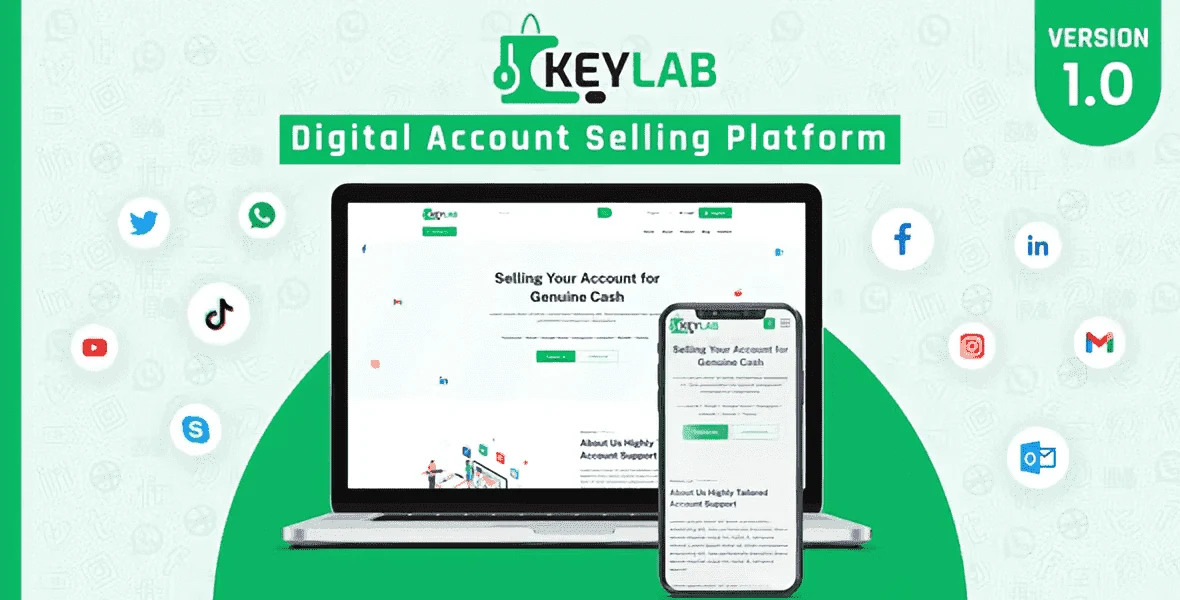 KeyLab digital account selling platform interface