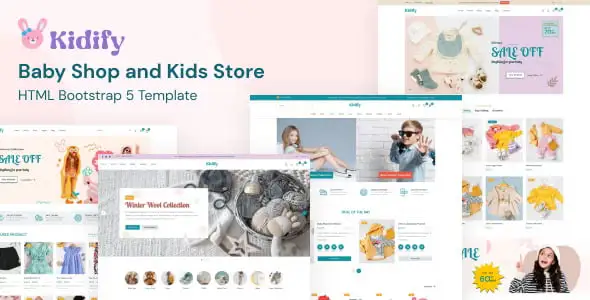 Kidify kids store and baby shop HTML template homepage layout preview