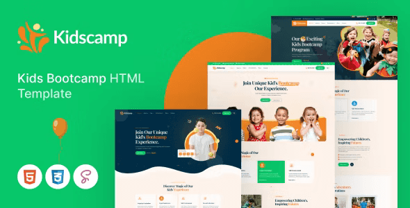 Kidscamp responsive kids camp and preschool website template preview