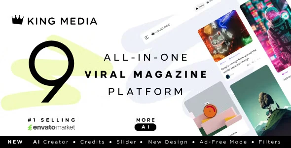 King Media viral news video magazine PHP script dashboard interface for building a video sharing platform