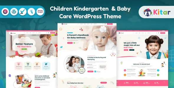 Kitar kindergarten and baby care WordPress theme preview