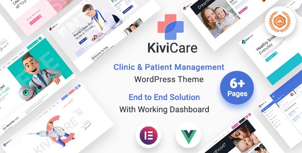 KiviCare medical clinic WordPress theme dashboard showing appointment booking and patient management