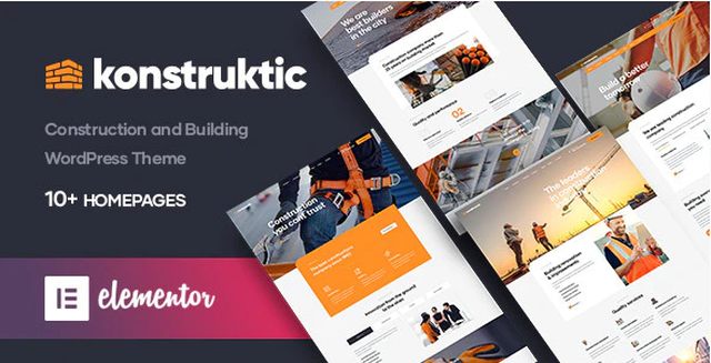 Konstruktic construction WordPress theme professional demo layout preview