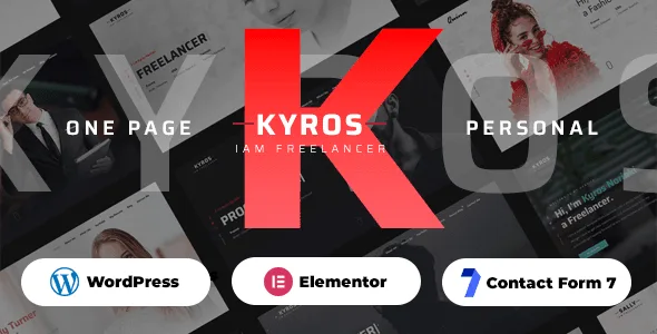 Kyros portfolio CV resume WordPress theme with Elementor and one-click demo import