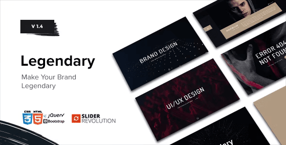 Legendary one page parallax HTML template single-page website design
