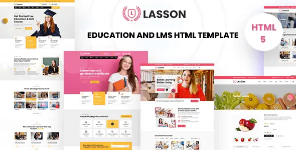 Lasson education and LMS HTML template preview