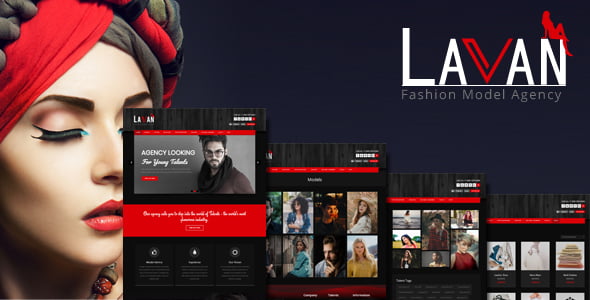 Lavan WordPress theme for fashion modeling agencies featuring front-end talent submissions and directory management