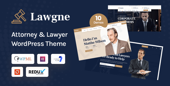 Lawgne lawyer WordPress theme for law firms with responsive design