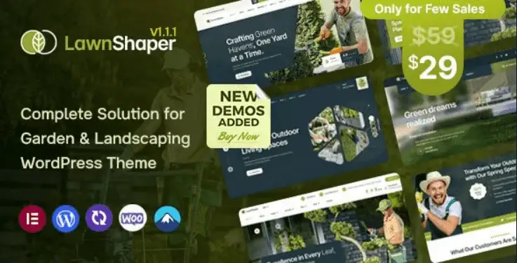 Lawnshaper gardening and landscaping WordPress theme preview