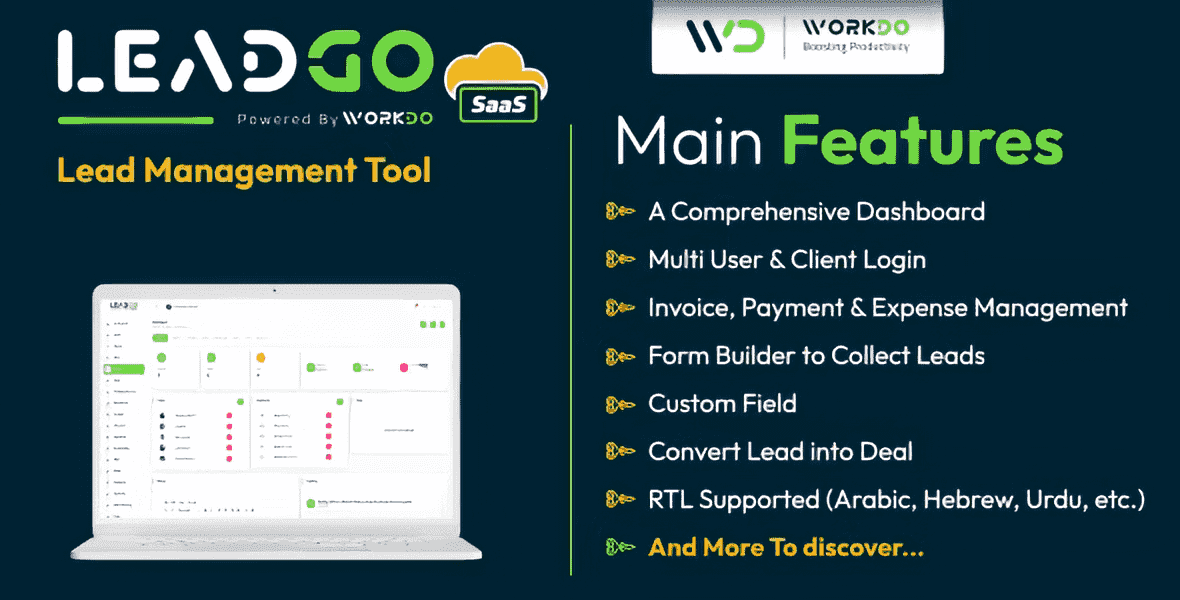 LeadGo SaaS lead management tool dashboard interface