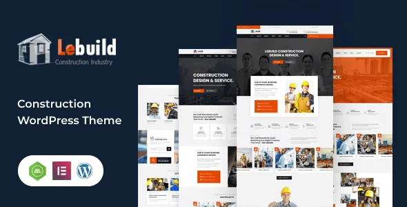 Lebuild construction WordPress theme for industrial and corporate business websites