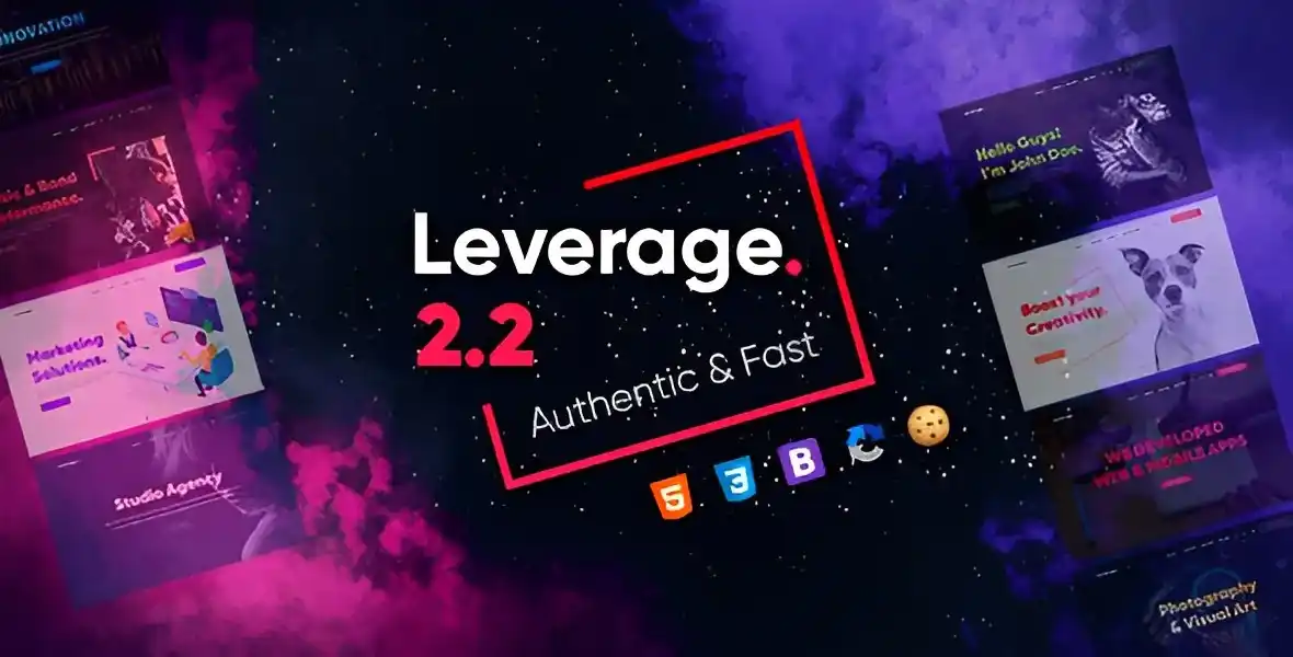 Leverage agency Bootstrap HTML template for creative agencies and portfolios