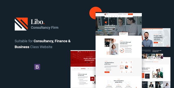 Libo consulting HTML5 template preview for business and finance websites