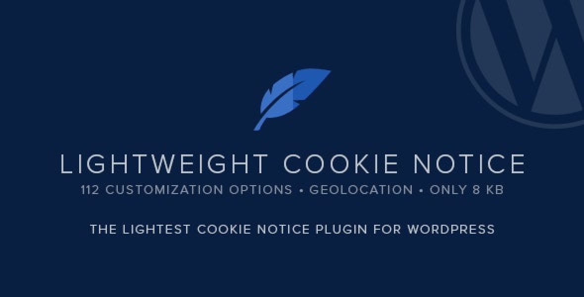 Lightweight Cookie Notice WordPress plugin dashboard showing GDPR-compliant consent banner customization options