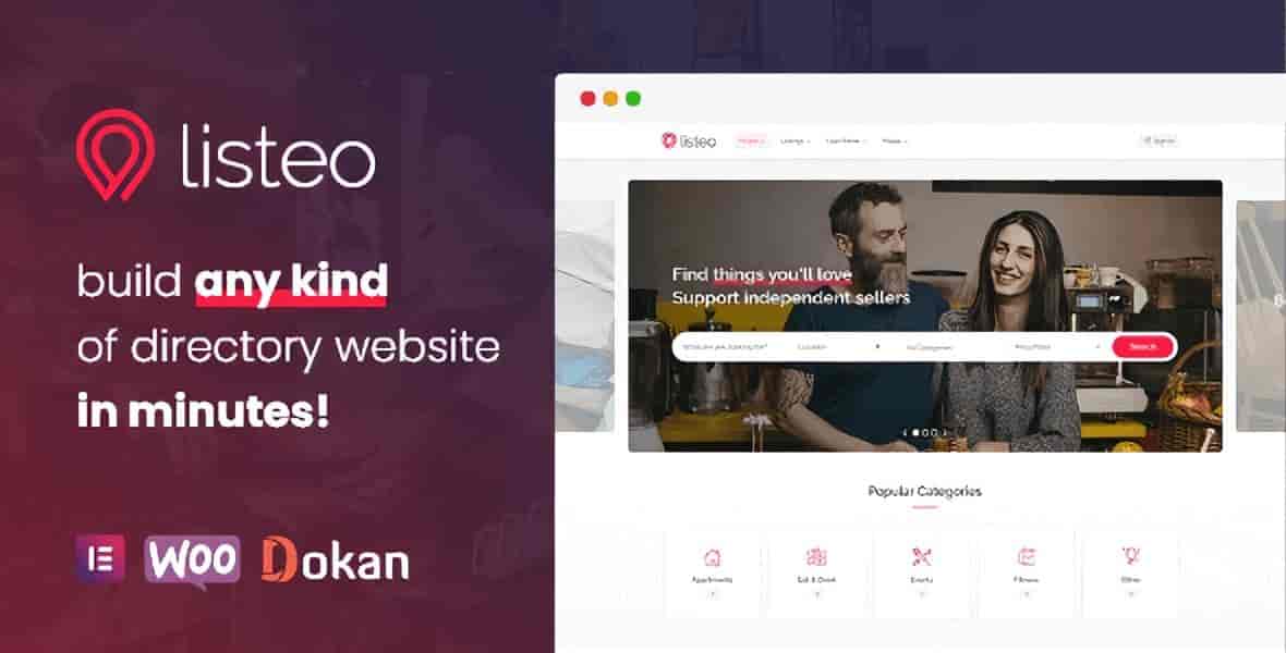 Listeo directory and listings WordPress theme interface showing booking and user dashboard